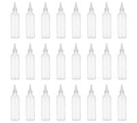 ABOOFAN Lot de 24 FلاCons Souples Distributeurs en PET Transparent 100 Ml Flacons Rechargeables Étanches à Embout Fin pour Lotion Teinture Capillaire et Peinture et Compacts pour Voyage