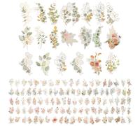 ABOOFAN Lot de 240 Autocollants Décoratifs Plantes et Fleurs en Feuille D'or pour Scrapbooking Diy, Matériel en Sticker Mixte pour Décorations de Photos et Journaux Style Plusieurs styles