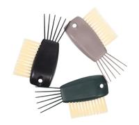 ABOOFAN Lot de 3 Peignes Nettoyeurs à Poils Flexibles Manche Ergonomique Outil de Nettoyage de Brosse à Cheveux Portable pour Éliminer les Poils et Résidus, Kit Multi-usages pour Brosses