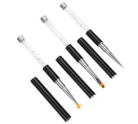 ABOOFAN Lot De 3 Pinceaux Nail Art à Motifs 3d Stylo De Dessin Pour Manucure Acrylique Multi-usage Professionnels Et Particuliers Couleurs Noires Manches Longs