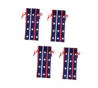 ABOOFAN Lot De 4 À Vin en Feutre Rouge Motif Drapeau Américain Idéal pour Les Fêtes De Fin D'année