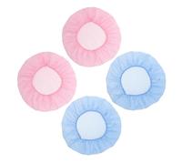 ABOOFAN Lot de 4 Bonnets de Nuit en Maille Respirante, Filet à Cheveux Ajustable, 2 Bleu Clair 2 Rose, Bonnet Élastique Lavable pour Femmes, Protection Cheveux et Confort Nocturne