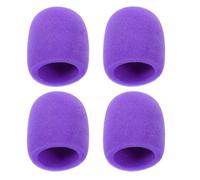 ABOOFAN Lot de 4 Bonnettes Anti-vent pour Microphones en Écume Pourpre, Protection Polyvalente et Anti-chute, Adaptées aux Performances Professionnelles et Scènes