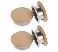ABOOFAN Lot de 4 Couvercles de Rechange pour Carafe en Verre Bouchon Étanche en Acier Inoxydable et Bambou Compatibles Pichet Couvercles Écologiques Résistants à la Chaleur Froid pour
