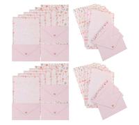 ABOOFAN Lot de 4 Ensembles de Papier à Lettres Vintage Motifs Créatifs Fleurs et Animaux Papier à Écrire Rose pour Invitations et Correspondance Élégante