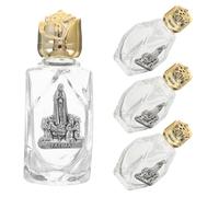 ABOOFAN Lot de 4 Mini Bouteilles en Verre 16ml pour Eau Bénite avec Motif Rose Élégant, Portable et Multi-usages, pour Baptême et Prières D'autel