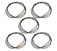 ABOOFAN Lot de 5 Élastiques à Cheveux Noirs à Haute Élasticité avec Perles de Strass à 3 Couches, Accessoires pour Queue de Cheval, Convient à Différents Types de Cheveux, Élégants