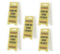 ABOOFAN Lot de 5 Porte-Cartes de Table Double Face en Acrylique Transparent Pinces à Mémo Panneau D’Avertissement Humoristique « Ne Pas Déranger je Suis Occupé » Support à Pince pour