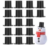 ABOOFAN Lot de 50 chapeaux de clown en plastique - Mini cylindres noirs - Mini décoration Kawaii - Chapeaux de fête - Bonhomme de neige - Chapeaux miniatures délicats