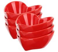 ABOOFAN Lot de 6 Coupelles en Céramique de Cœur, Bol à Sauce Petit Format, Plat D'apéritif pour Fruits Secs et Amuse-gueules, Vaisselle Festive pour Mariage, Noël et Anniversaire