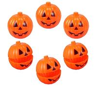 ABOOFAN Lot de 6 mini boîtes de rangement en forme de citrouille en plastique pour Halloween, œufs de citrouille, bonbons, chasse, trucs ou friandises