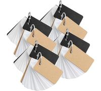 ABOOFAN Lot de 8 Cartes Mémoire Vierges Multifonctions, Fiches Créatives en Papier Noir et Kraft, Reliure à Anneaux, Carnet de Vocabulaire Portable pour Étudiants et Révisions Scolaires