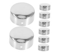 ABOOFAN Lot de 8 Embouts de Rampe en Acier Inoxydable Accessoires de Mains Courantes Couvercles Ronds Fixation Solide pour Escaliers