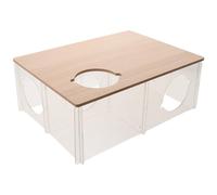 ABOOFAN Maison pour Hamster en Acrylique Transparent 3 Compartiments, Design Multi-Chambres pour Repos et Observation Claire des Hamsters Dorés et Gerbilles