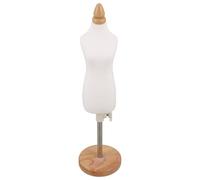 ABOOFAN Mannequin de Couture Féminin 1/4 Ajustable en Coton Blanc avec Socle en Bois, Buste pour Création de Patrons, pour Vêtements, Robes et Enseignement Mode