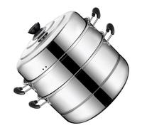ABOOFAN Marmite à Vapeur en Acier Inoxydable 32 Cm Cuiseur Vapeur Triple Couche Cuisinière à Induction Cuisinière à Gaz Capacité Ustensiles de Cuisine Créatifs pour La Maison