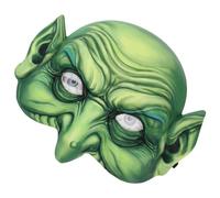 ABOOFAN Masque De Sorcière D'halloween Masque De Gobelin Vert Effrayant De Vieille Femme Eva Nez D'aigle Horreur Demi- Zombie Cosplay Costume De Sorcière Carnaval Mascarade