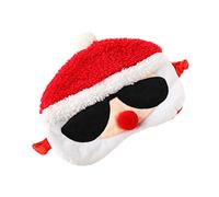 ABOOFAN Masque Yeux Père Noël Cache-Œil de Sommeil Dessin Bandeau de Noël pour Filles Voyage Fête Présent Couvre-Yeux pour Dormir Bloque la Lumière