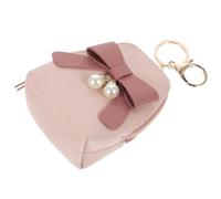 ABOOFAN Mini à en PU à pour Femme d' Porte-clés Fille Joli à à Main Arc Portefeuille Change de Porte-Monnaie nœud à Monnaie Manquer