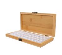 ABOOFAN Mini Palette d'Aquarelle de Voyage en Bois 48 Compartiments et Grille Blanche, Boîte de Rangement Portable pour Pigments, Accessoire Peinture pour Artistes Itinérants