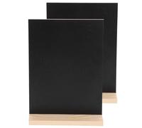 ABOOFAN Mini-panneaux Ardoise avec Support en Bois Naturel, Effaçables et Solide, Style Rustique Élégant, 2 Pièces pour Décoration Intérieure et Messages Écrits