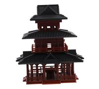 ABOOFAN Miniature Zen Garden Fish Tank with Stilt House Lighting Dual Rockery Ecosystem for Desk and Home Office Bonsai Decor Compact Asian Pavilion Sculpture