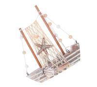 ABOOFAN Modèle de Bateau Vintage avec Coquillages et Filet Décoration Nautique Rétro pour Maison Bureau Fête à Thème Centre de Table