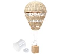 ABOOFAN Montgolfière Décorative en Rotin et Fil de Fer, Accessoire Photo Élégant pour Décoration Intérieure et Chambre D'garçon et Filles, Décoration Murale Solide