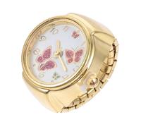 ABOOFAN Montre Bague Décorative en Métal Or Grand Design de Chiffres, Style Simple et Créatif, Accessoire pour Cadeau Déco Féminin