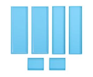 ABOOFAN Moule en Silicone pour Boîte de Dominos Bleu, Réutilisable | Souple et Flexible, Résiste à Déformation, pour Projet Diy, Usage Époxy, Forme Domino