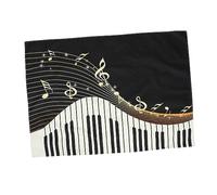 ABOOFAN Nappe de Table Musicale Imprimée Notes de Piano Lin Coton Lavable pour Fête et Décoration Intérieure