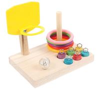 ABOOFAN Oiseaux Perroquet à Mordiller et Jouer en Cage, Bois | Développement des Compétences, Divertissement Interactif, Anneau de Basket, Accessoires pour Oiseaux Couleur Aléatoire