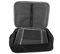 ABOOFAN Organisateur de Documents Portable en Tissu Oxford Noir Léger à 3 Couches avec Serrure à Code et Poignée, Pochette de Rangement pour Usage Quotidien et Voyage