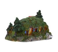 ABOOFAN Ornement D'aquarium Château Hobbit en Résine Écologique et Réaliste, Décor Miniature pour Aquarium d'eau Douce, Cachette pour Poissons et Autres Êtres Vivants