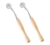 ABOOFAN Outil de Couture de Tailleur 2 Pièces Poignée en Bois, Roue Dentée en Acier Inoxydable pour Marquage et Balayage de Tissu, pour Travaux de Couture et DIY