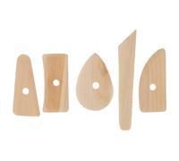 ABOOFAN Outils de Moulage en Bois pour Poterie 5pcs, Couteaux de Sculpture Argile Pratiques pour Finition Lisse en Céramique et Modelage Artisanal