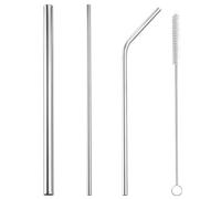 ABOOFAN Pailles Inox Réutilisables Lot De 4 Avec Goupillon 21.5 Cm Pour Boissons Café Thé Smoothies Accessoire Cuisine Maison