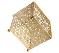 ABOOFAN Panier De Rangement Métallique Doré Organisateur De Bar à Café Compact Support Multifonction pour Capsules, Cosmétiques Et Bijoux Petit Accessoire De Comptoir Polyvalent