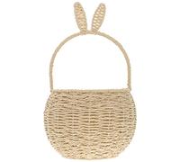 ABOOFAN Panier Tressé Main Avec Anse Motif Oreilles De Lapin Panier Cadeau Pour Bonbons Et Fleurs Pour Décoration Rangement