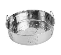ABOOFAN Panier Vapeur en Acier Inoxydable Argenté Double Poignées, Grille Épaisse pour Cuisson Vapeur de Brioches et Dumplings Cuisine Maison ou Restaurant