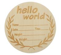 ABOOFAN Panneau avec Prénom de Panneau de Bienvenue Rond Bois Annonce de Naissance Né