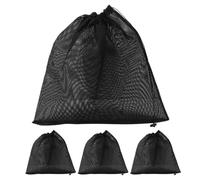 ABOOFAN Paquet Filtre en Polyester Noir pour Pompe de Bassin avec Cordon de Serrage, Protège la Pompe et Prolonge Sa Durée de Vie, Lot de 4 Paquet pour Étang ou Aquarium