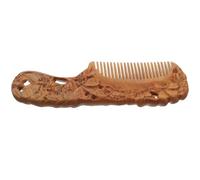 ABOOFAN Peigne Bois de Santal Compact Double Face avec Gravure et Motif Floral Peigne Fin Démêlant et Massage Du Chevelu Accessoire de Coiffure Élégant pour Femmes