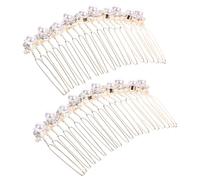 ABOOFAN Peignes à Cheveux Mariage en Alliage Strass et Perles, Lot de 2 Pièces, Design Élégant et Fixation Sécurisée pour Événements et Soirées Dansantes