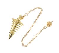 ABOOFAN Pendentif de Cou en Métal Creux Spiralé Cône Doré, Bijou Divinatoire Unisexe, Fournitures de Radiesthésie pour Collier, Accessoire Spirituel pour Femme et Adolescent