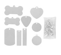 ABOOFAN Pendentifs en Acier Inoxydable 24 Pcs, Étiquettes Vierges à Suspendre Trou, Charms pour Animaux de Compagnie, Accessoires pour Création de Bijoux, Fournitures Style Aléatoire