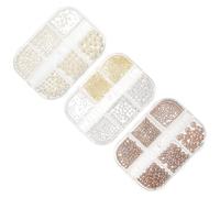 ABOOFAN Perles Décoratives Plusieurs styles pour Manucure en Plastique, Boîte de 3, Effet Décoratif Élégant pour Nail Art et Occasions Spéciales Plusieurs styles