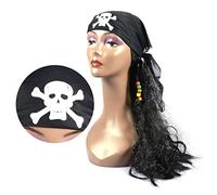 ABOOFAN Perruque De Pirate Pour Cosplay Accessoire De Déguisement Pour Carnaval Bal Masqué Fête Noire