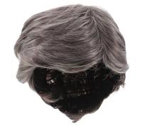 ABOOFAN Perruque Homme Grise Courte Résistante Chaleur Synthétique Naturelle Marron Gris Pour Cosplay Halloween Quotidien Confortable