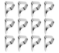 ABOOFAN Pince à Nappe en Acier Inoxydable 12pcs Argent, Porte-Nappe d’extérieur, Installation Rapide, Longue durée de Service, pour Table de fête en Plein air